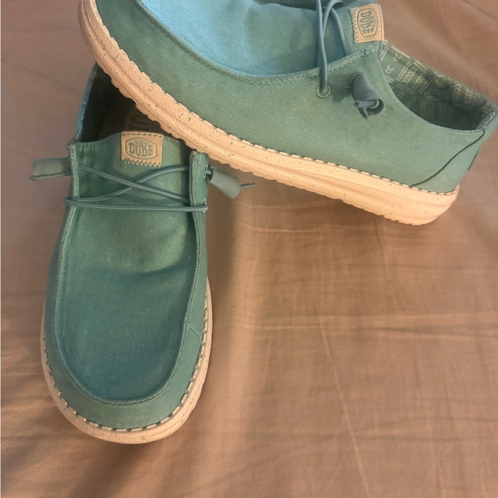 Hey Dude Women's Light Blue Loafers